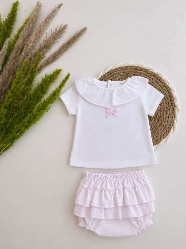 Conjunto bicolor rosa bebé